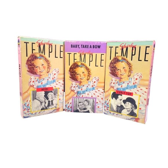Shirley Temple Collection VHS Box Set: Curly Top Baby Take A Bow & Heidi - Picture 1 of 8